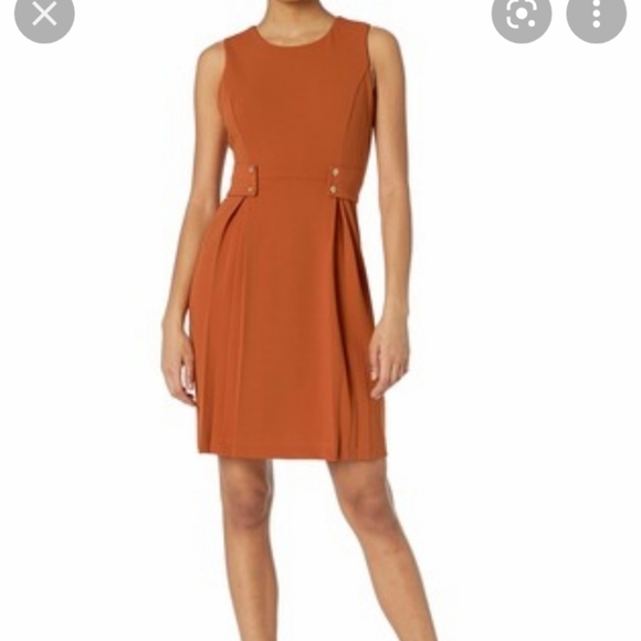 Sharagano Dresses & Skirts - A line sleeveless, polyester ,dress with buttons| dusty orange size 4